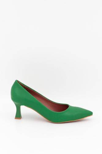 Kandy Yeşil Stiletto Kısa Kadeh Topuklu Ayakkabı - Modabuymus (1)
