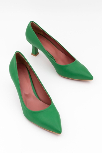 Kandy Yeşil Stiletto Kısa Kadeh Topuklu Ayakkabı - 4