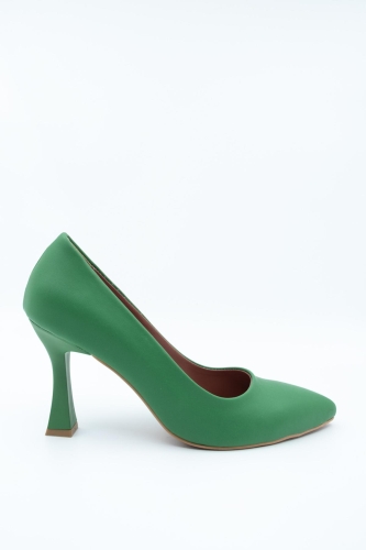 Koyu Yeşil Stiletto Kadeh Topuklu Ayakkabı - Kanger - Modabuymus (1)