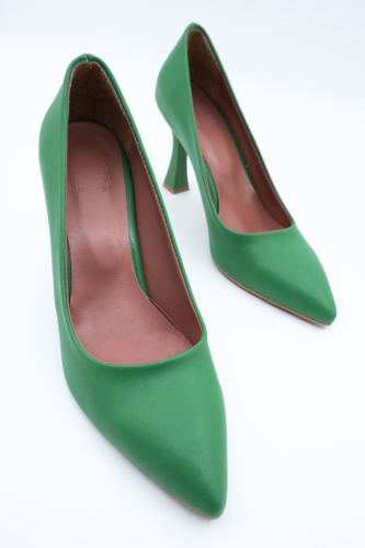 Koyu Yeşil Stiletto Kadeh Topuklu Ayakkabı - Kanger - 4