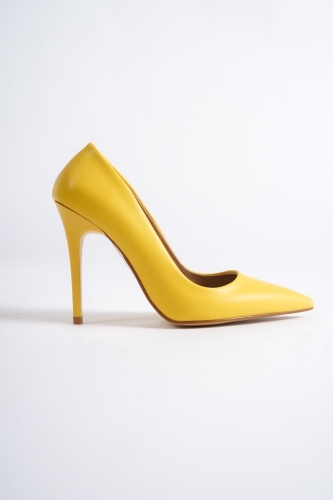 Lapita Sarı İnce Yüksek Topuklu Stiletto - 2