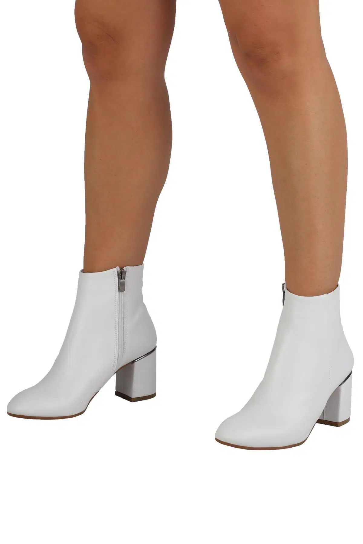 Beyaz Renk Kalın Topuklu Günlük Bot - Phenomenon